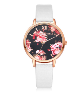 Watch High Quality Fashion Leather Strap Rose Gold Women