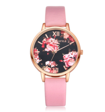 Watch High Quality Fashion Leather Strap Rose Gold Women