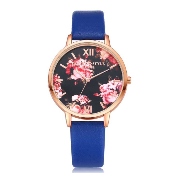 Watch High Quality Fashion Leather Strap Rose Gold Women