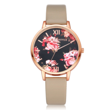 Watch High Quality Fashion Leather Strap Rose Gold Women