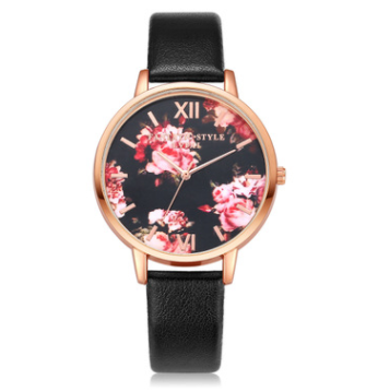 Watch High Quality Fashion Leather Strap Rose Gold Women