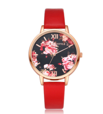 Watch High Quality Fashion Leather Strap Rose Gold Women