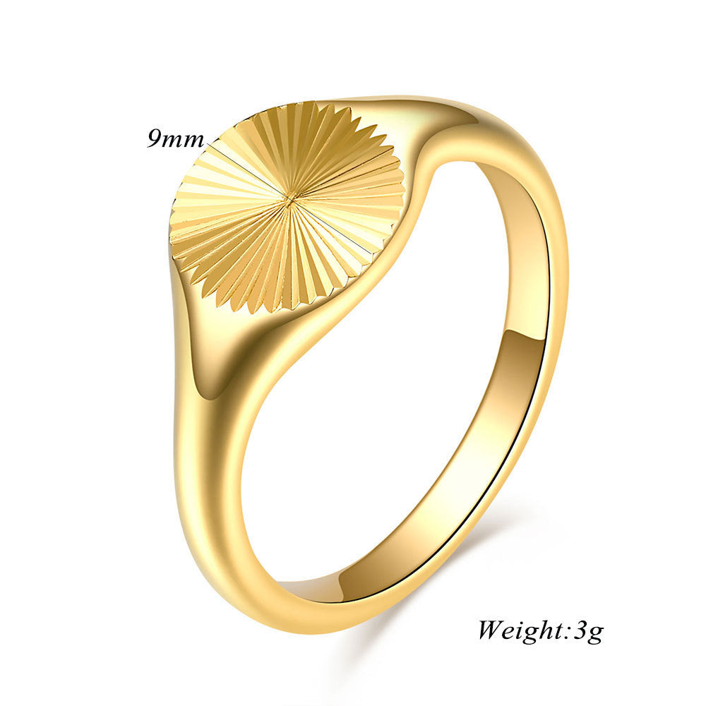 Stackable Sunshine Ring Fashion Jewelry Gift 18K Gold